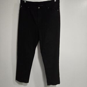 LRL Lauren Jeans Co Size 16W Black‎ Classic Straight Leg Jeans Denim 36x29